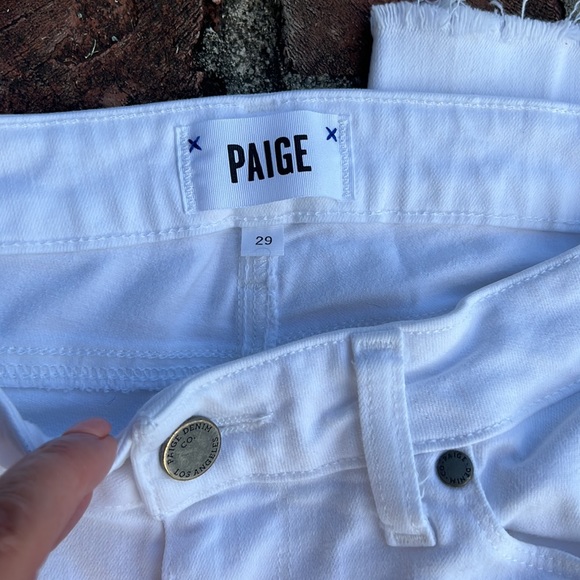 Paige white distressed "Skyline Ankle peg" jeans Size 29 - Picture 2 of 8